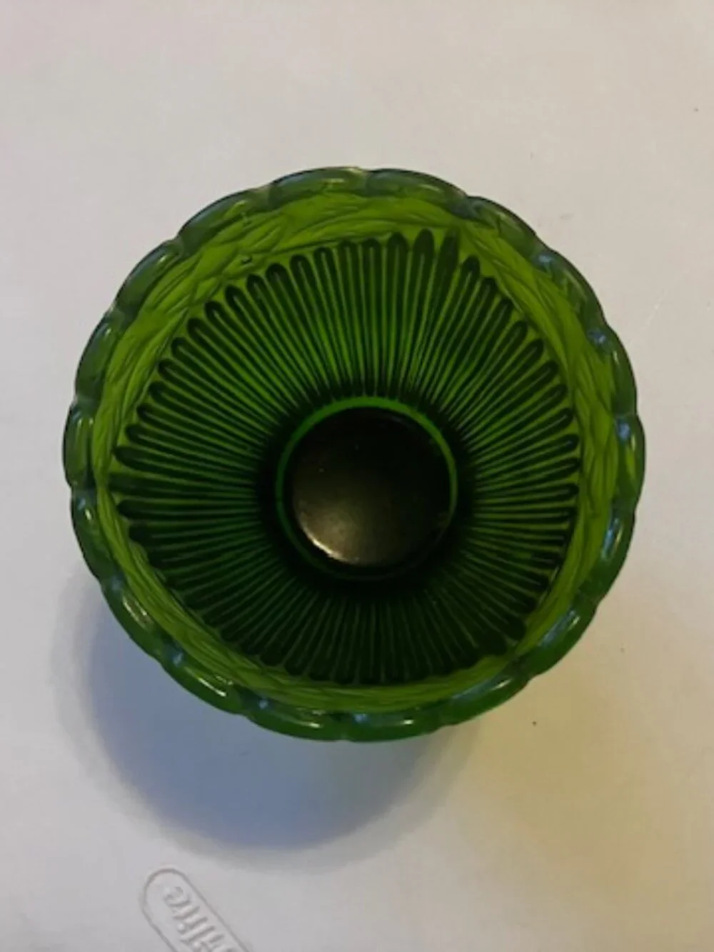 Vintage Green Glass Candy Dish or Vase